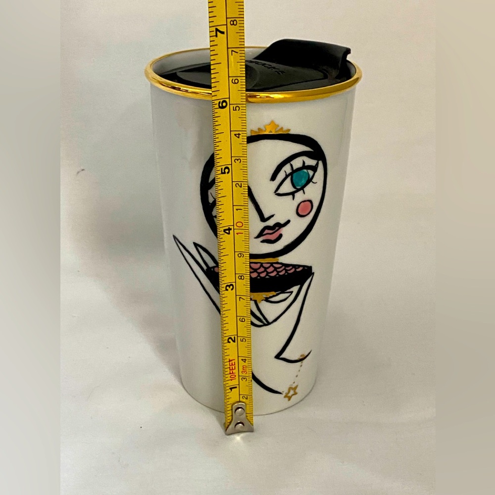 Starbucks 2015 ceramic 12 oz Tumbler Face Compact Mirror Dot Collection - Picture 2 of 7